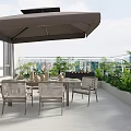 Modern Villa Balcony Design With Storage Cabinets Drying Rack Laundry Appliances And Greenery