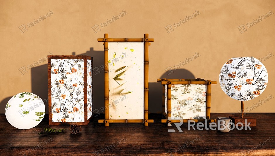 New Chinese Style Lamps Combination New Chinese Style Decorative Table Lamp Non-heritage Flower and Grass Lamp Landscape Lamps Combination Chinese Style Table Lamp Chinese Style Small Table Lamp model