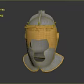 Ancient Medieval Weapon Armor Helmet With Gold And Silver Metallic Decorative Finish