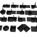 Various Modern Kitchen Sinks With Different Styles And Functional Configurations 3d model