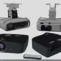 Projection Monitoring System With Portable Projector Screens Tripod Mounted Projectors Clear Display For Security Surveillance