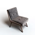 Modern Walnut Frame Accent Chair With Soft Fabric Upholstered Seat And Tufted Backrest