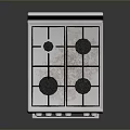 White Gas Stove Oven Cooking Equipment with Four Burners for Home Use