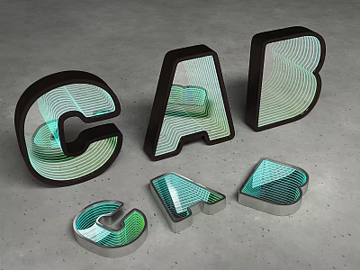 3D Letter Sculpture Carving Featuring Geometric Spiral Patterns And Modern Design 3d model