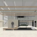 LIVVAN Modern Clothing Store Interior With Display Mannequin Bench And Green Plant