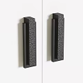 Black Door Handles with Textured Surface Modern Rectangular Design for Home 3d model