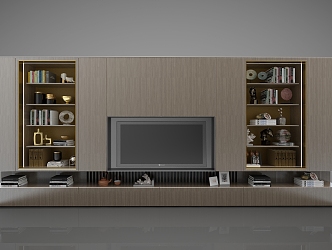 Modern TV Background Cabinet Decorative Cabinet 3d model