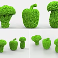 Artistic Garden Shrubs Shaped as Various Vegetable and Fruit Forms 3d model
