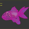 Colorful Fish Sculpture With Intricate Carving Details Blue And Purple Metallic Texture