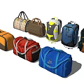 Assorted Travel Bags in Multiple Colors with Handheld Backpack and Duffel Styles