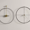 Modern Minimalist Wall Clocks With Circular Design And Metal Frames Simple Hands 3d model