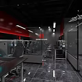 Modern Internet Cafe Interior With Comfortable Seating Gaming Computers Bar Counter And Sleek Lighting 3d model