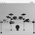 Modern Digital Electronic Drum Set With Multiple Pads Stands And Control Panel 3d model