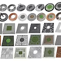 Tree Grates Featuring Diverse Designs Different Shapes And Intricate Patterns 3d model