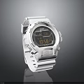 White G-Shock Watch With Digital Display Sports Style Rubber Strap For Daily Use
