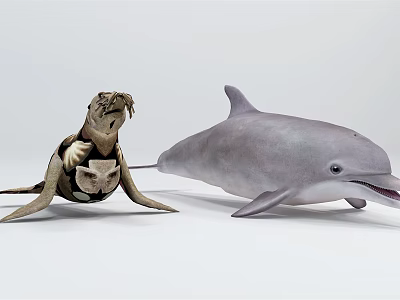 Realistic Sea Turtle Reptile Figure With Detailed Shell And Marine Theme 3d model