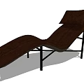 Modern Brown Lounge Chair With Black Metal Frame And Comfortable Design