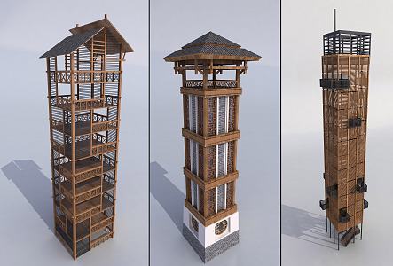 Chinese watchtower 3d model