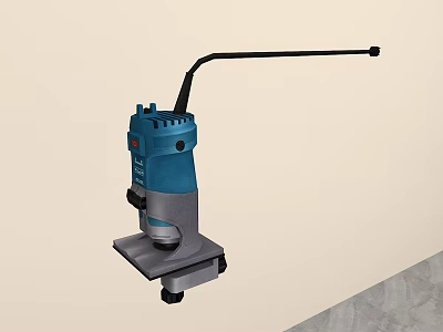 Professional Blue Gray Woodworking Router With Long Handle And Stable Base 3d model