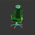 Black Gaming Armchair With Adjustable Backrest Armrests And Wheeled Base Modern Style
