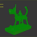 Boy Riding Mechanical Dog With Spring Structure On Base With Bolts