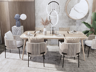 Modern Dining Table and Chair Combination Dining Table and Chair model