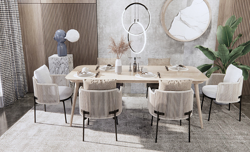 Modern Dining Table and Chair Combination Dining Table and Chair 3d model