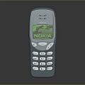 Vintage Nokia Mobile Phone With Blue Body Numeric Keypad And Green Screen