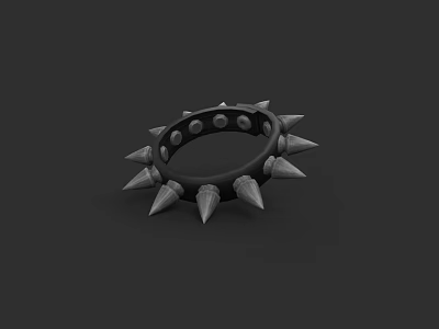 Trendy Clothing With Spiked Ring Decoration And Metal Accents 3d model