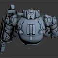 Robot Character With Mechanical Armor Helmet Weapon And Detailed 3D Model Design 3d model
