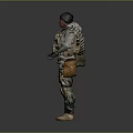Tactical Military Figure Wearing Camouflage Pants Vest Helmet And Gloves
