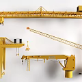 Yellow Construction Cranes Different Types of Functional Vehicles for Heavy Lifting Work