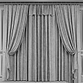 Elegant Beige Curtains with Sheer White Lining and Decorative Tiebacks on White Walls