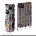 Sturdy Bookcase With Multiple Shelves Displaying Colorful Magazines For Reading 3d model