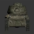 Realistic Military Tank With Camouflage Paint Gun Barrel Turret And Tracks