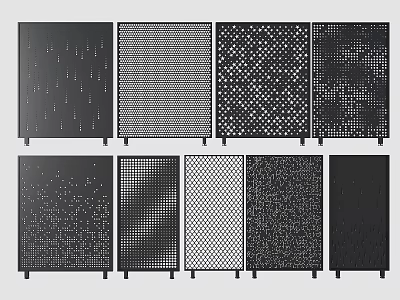 Variety of Decorative Fence Panel Patterns and Styles 3d model