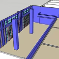 Modern Two Story Office Building With Green Exterior And Blue Windows