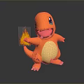 Cute Orange Cartoon Character With Flame Tail Big Eyes And Playful Look