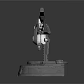 Gray Industrial Mechanical Components With Metal Rod Bolts And Circular Base