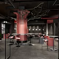 Industrial LOFT Clear Bar Net Red Clear Bar 3d model