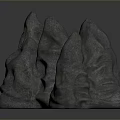 Wooden Stone Decorative Rock Ornaments Three Pieces With Natural Rough Textured Surfaces