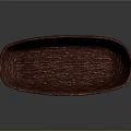 Oval Woven Basket In Red Brown With Wooden Handles For Household Use