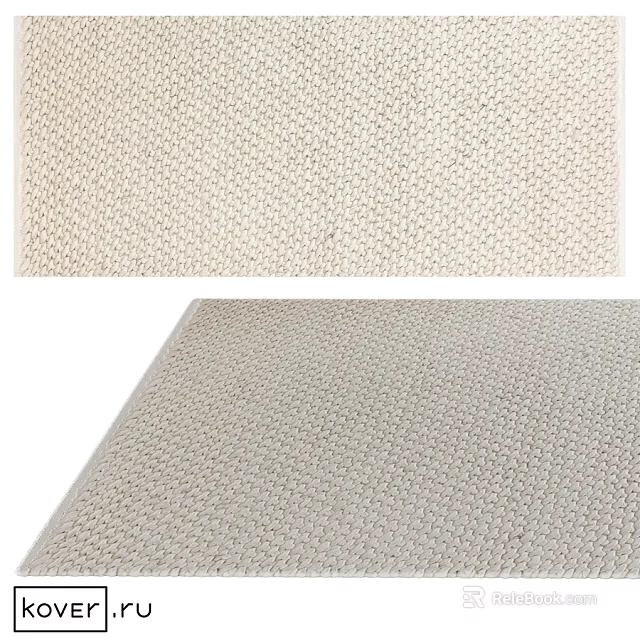 Neutral Beige Square Carpet With Woven Textured Surface For Home Decoration 3d model 
