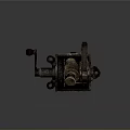 Old Rustic Metal Mechanical Device With Interlocking Gears And Base Stand