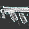 Highly Detailed Modern Tactical Rifle With Detachable Magazine And Ammunition Bullets