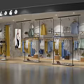 Fashionable Clothing Store Interior With Dresses Tops Racks And Mannequins