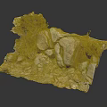 Natural Wood And Stone Artistic Model With Rock Cluster Driftwood And Moss Accents