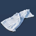 White Soft Textured Folded Towel Neatly Placed on Dark Blue Background