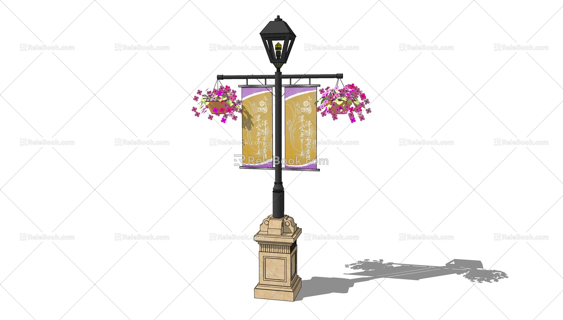 Modern street lamp landscape lamp column garden lamp floor lamp lawn lamp high pole lamp outdoor lamp road flag hanging basin lamp model