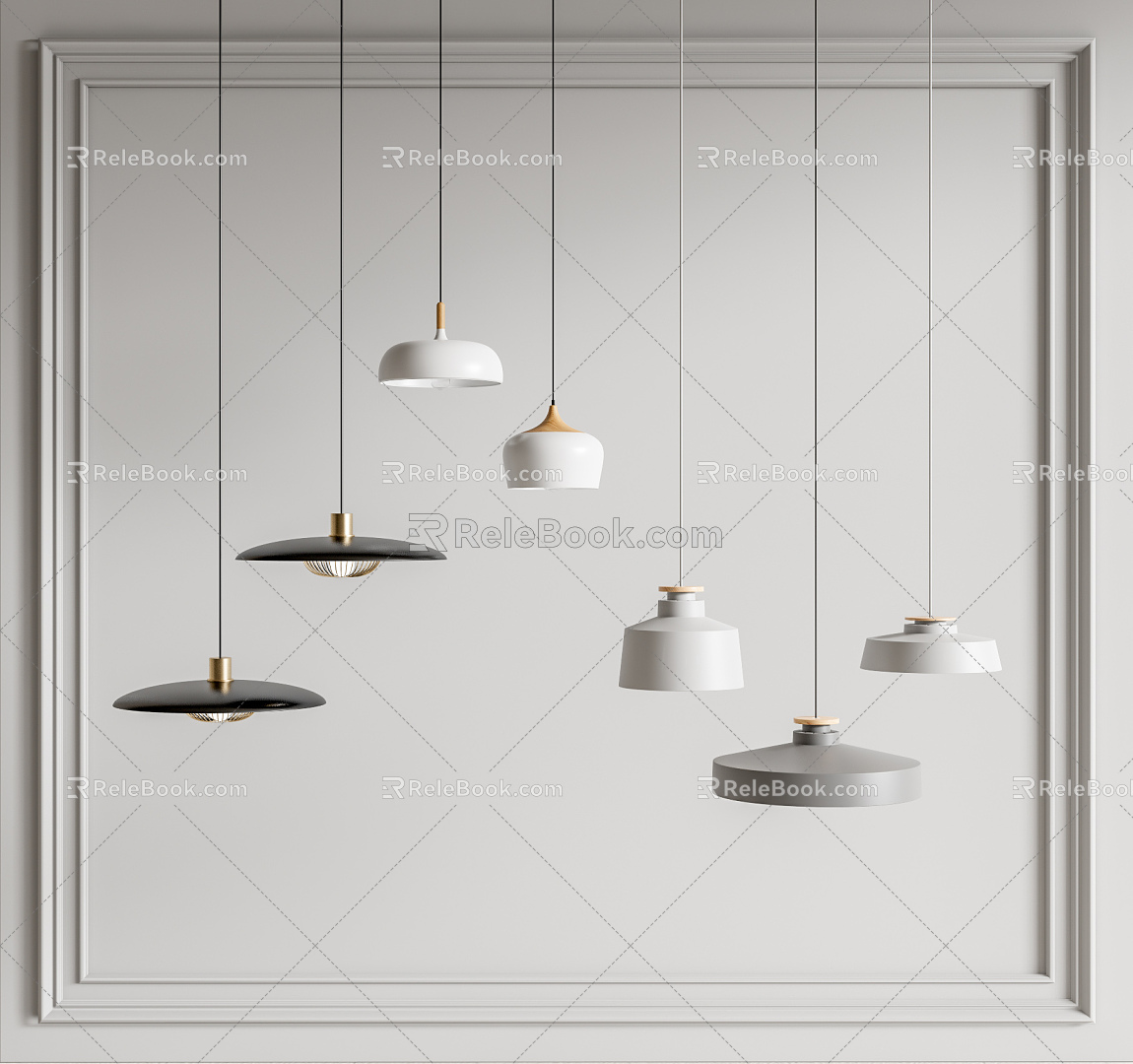 Modern chandelier small chandelier combination 3d model